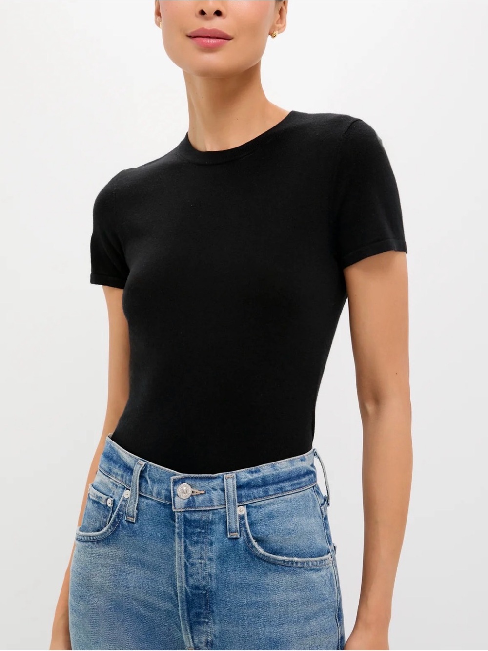 Tuckernuck NWT Black Cashmere Silk Katie Tee size medium